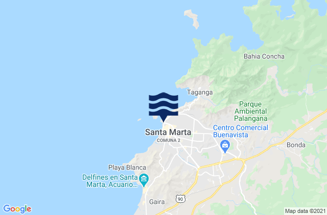 Miramar, Colombiaの潮見表地図