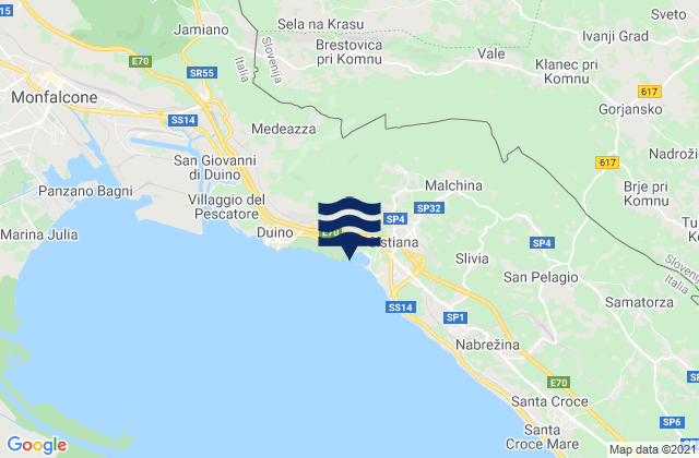 Miren-Kostanjevica, Sloveniaの潮見表地図