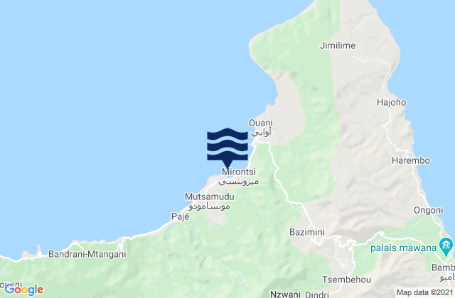 Mirontsi, Comorosの潮見表地図