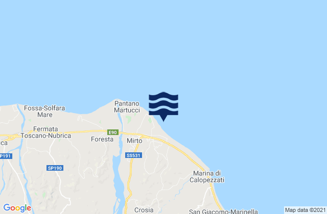 Mirto, Italyの潮見表地図