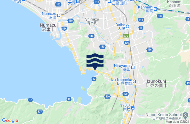 Mishima Shi, Japanの潮見表地図