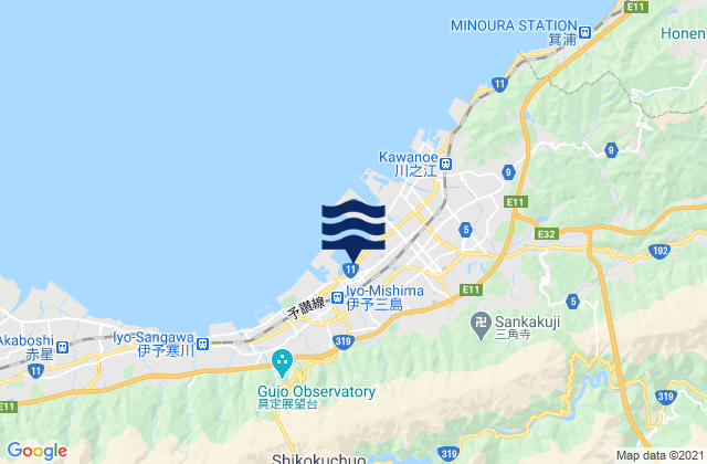 Misima (Hiuti Nada), Japanの潮見表地図
