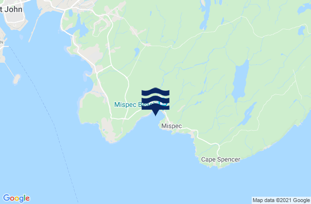 Mispec Bay, Canadaの潮見表地図