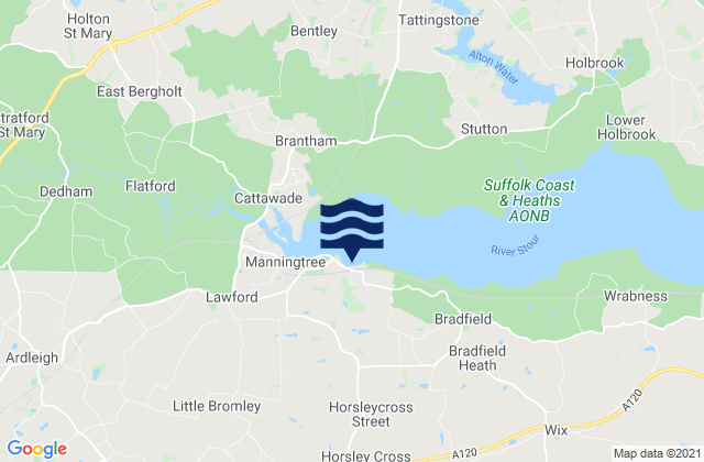 Mistley, United Kingdomの潮見表地図