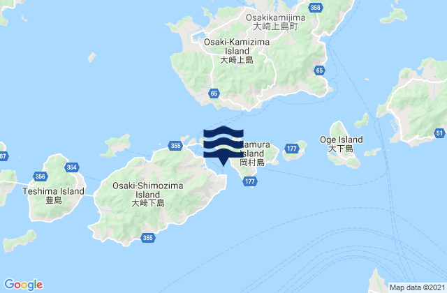 Mitarai Osaki Shimo Shima, Japanの潮見表地図