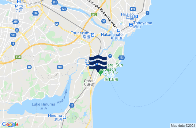 Mito-shi, Japanの潮見表地図
