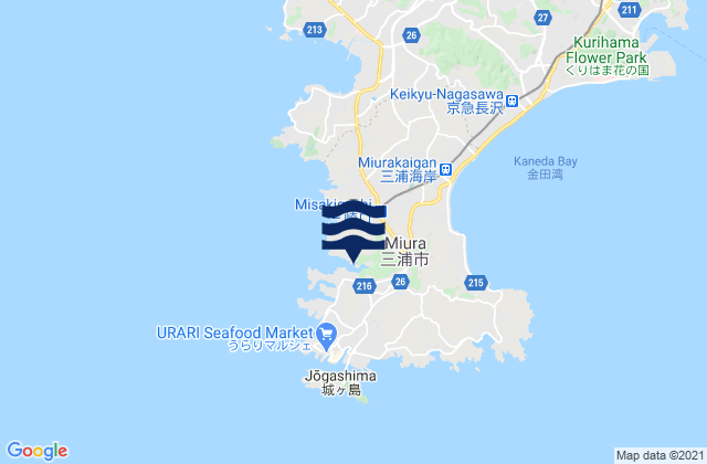 Miura Shi, Japanの潮見表地図
