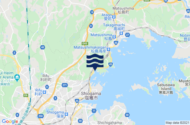 Miyagi Gun, Japanの潮見表地図