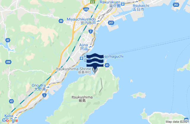 Miyajima, Japanの潮見表地図