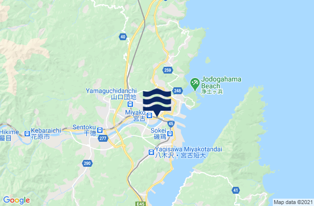 Miyako, Japanの潮見表地図