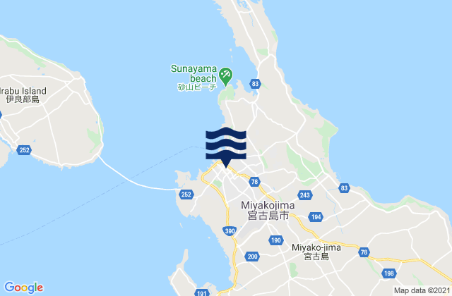 Miyakojima Shi, Japanの潮見表地図