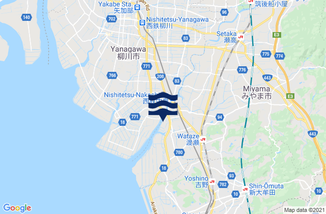 Miyama Shi, Japanの潮見表地図