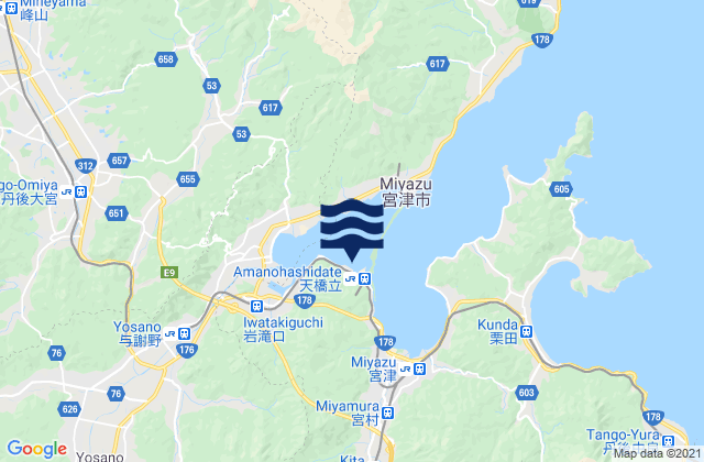 Miyazu-shi, Japanの潮見表地図