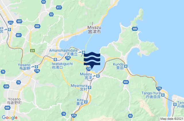 Miyazu, Japanの潮見表地図