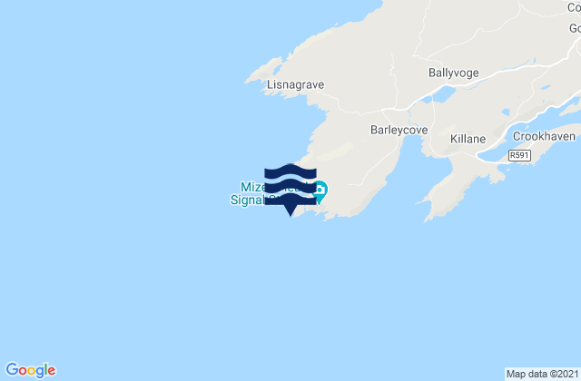 Mizen Head, Irelandの潮見表地図