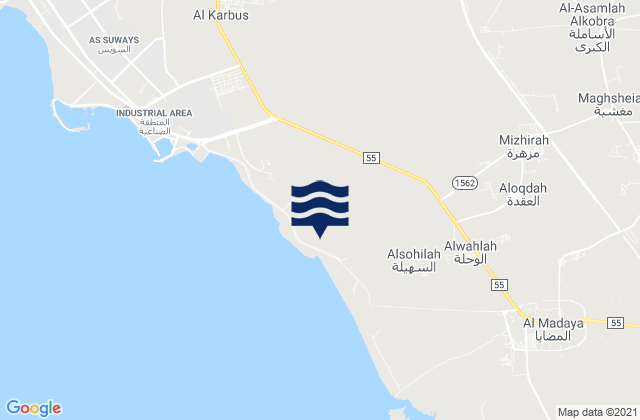 Mizhirah, Saudi Arabiaの潮見表地図