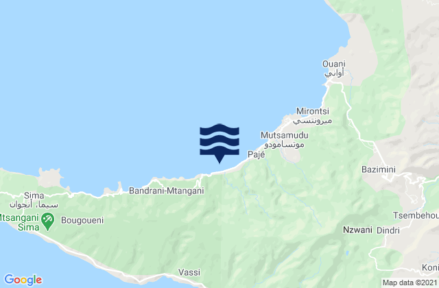 Mjimandra, Comorosの潮見表地図