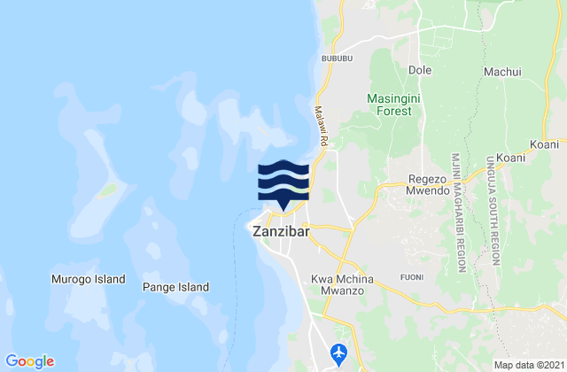 Mjini, Tanzaniaの潮見表地図