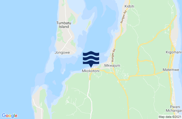 Mkokotoni, Tanzaniaの潮見表地図