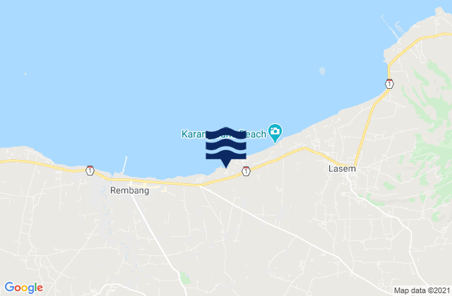 Mlagen, Indonesiaの潮見表地図