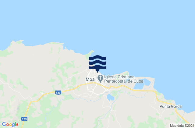 Moa, Cubaの潮見表地図