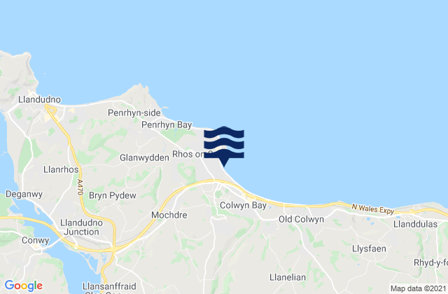 Mochdre, United Kingdomの潮見表地図