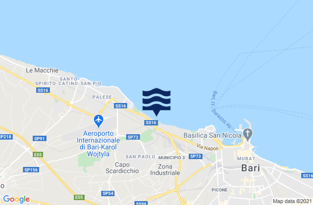 Modugno, Italyの潮見表地図
