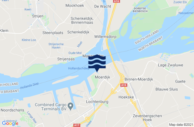Moerdijk, Netherlandsの潮見表地図
