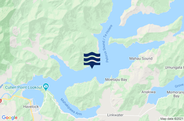 Moetapu Bay, New Zealandの潮見表地図