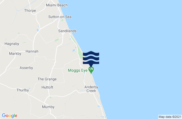 Moggs Eye (Huttoft Beach) Beach, United Kingdomの潮見表地図