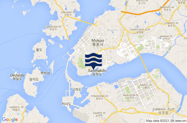 Mogpo, South Koreaの潮見表地図