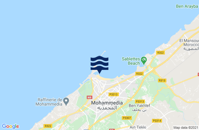 Mohammedia, Moroccoの潮見表地図