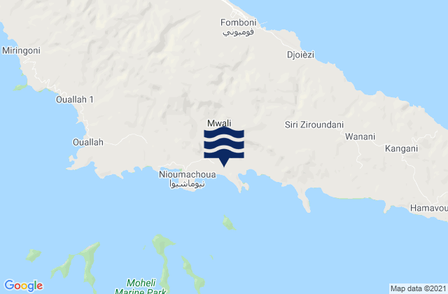 Mohéli, Comorosの潮見表地図
