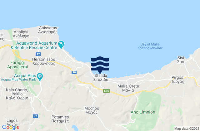 Mokhós, Greeceの潮見表地図