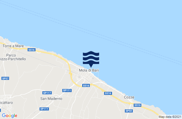 Mola di Bari, Italyの潮見表地図