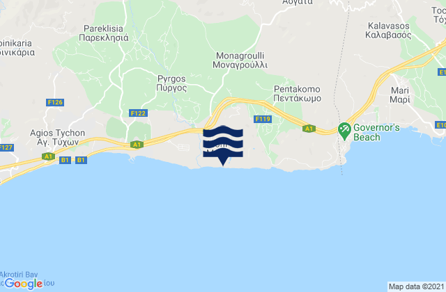 Monagroúlli, Cyprusの潮見表地図