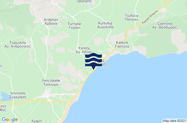 Monargá, Cyprusの潮見表地図