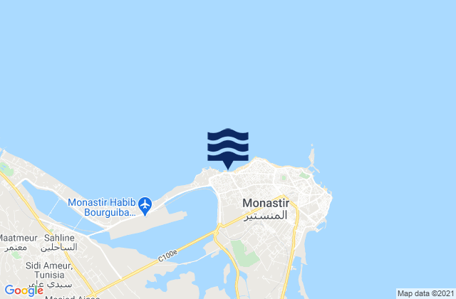 Monastir, Tunisiaの潮見表地図