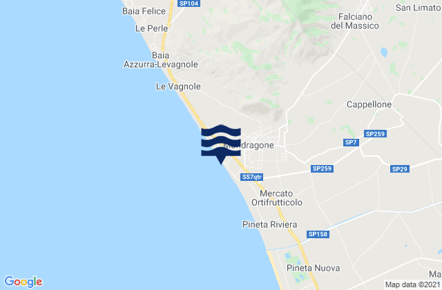 Mondragone, Italyの潮見表地図
