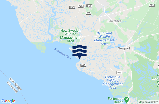 Money Island (Nantuxent Creek Entrance), United Statesの潮見表地図