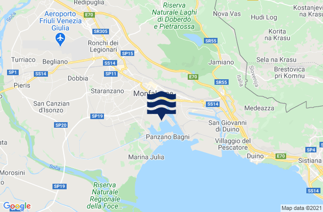 Monfalcone, Italyの潮見表地図