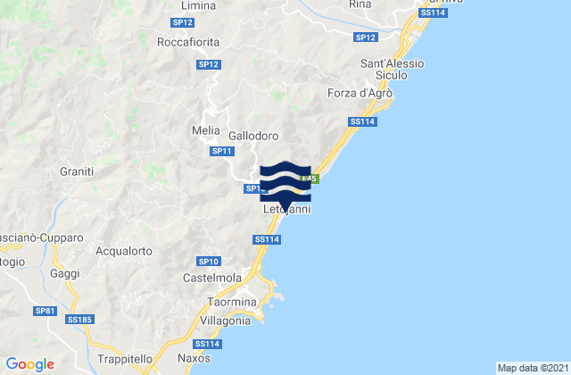 Mongiuffi Melia, Italyの潮見表地図