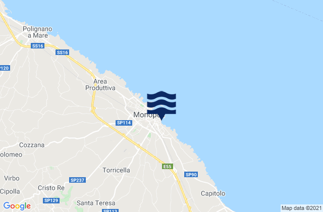 Monopoli, Italyの潮見表地図