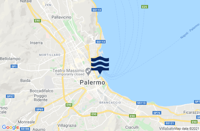 Monreale, Italyの潮見表地図