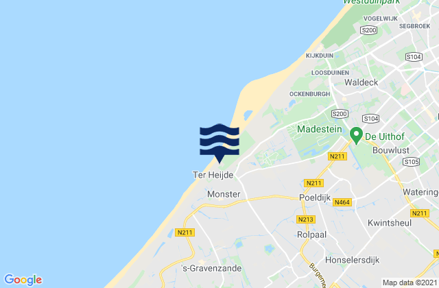 Monster, Netherlandsの潮見表地図