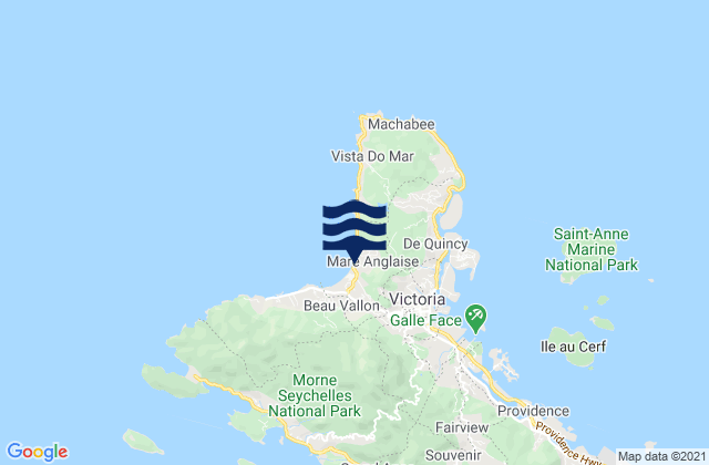 Mont Buxton, Seychellesの潮見表地図
