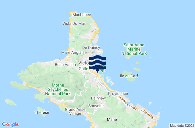 Mont Fleuri, Seychellesの潮見表地図