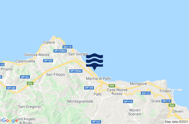 Montagnareale, Italyの潮見表地図