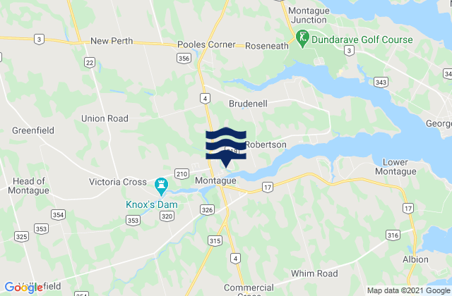 Montague, Canadaの潮見表地図
