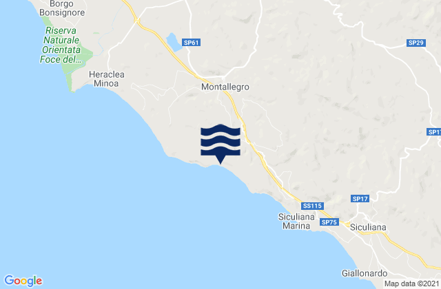 Montallegro, Italyの潮見表地図
